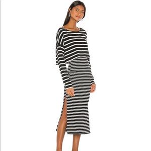 Free People Black and White Striped Set